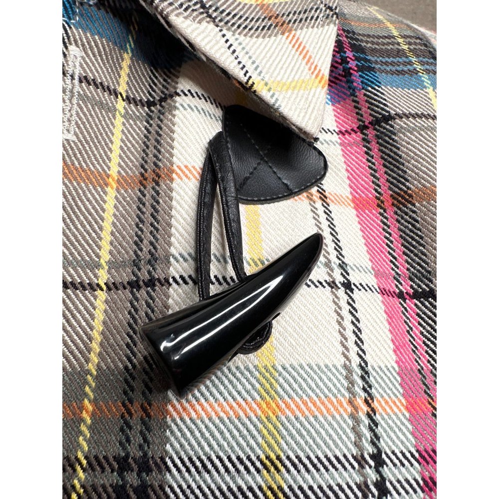 CJ Banks Women Coat Multicolor Plaid Toggle Buttons Lined Spring Jacket Size M - Picture 2 of 12
